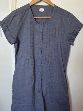 Bridge & Burn Chambray & Gold Short-Sleeve Dress